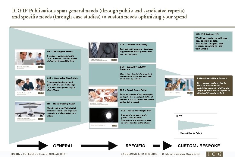 ICG IP Publications span general needs (through public and syndicated reports) and specific needs