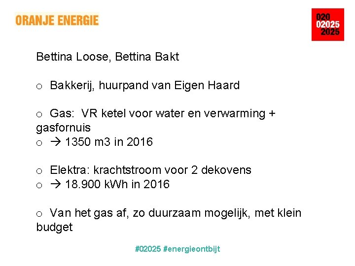 Bettina Loose, Bettina Bakt o Bakkerij, huurpand van Eigen Haard o Gas: VR ketel