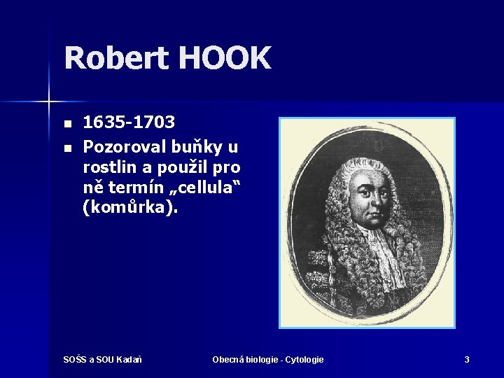 Robert HOOK n n 1635 -1703 Pozoroval buňky u rostlin a použil pro ně