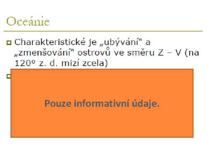 Pouze informativní údaje. 