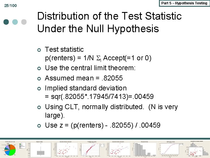 Part 5 – Hypothesis Testing 25/100 Distribution of the Test Statistic Under the Null