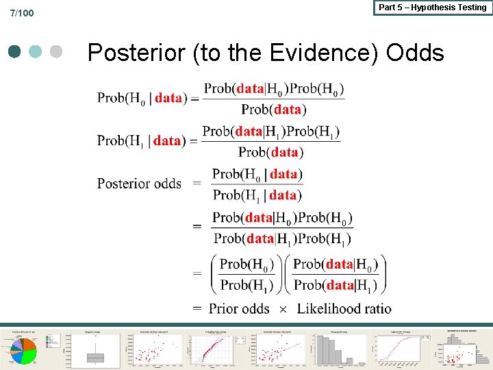 7/100 Part 5 – Hypothesis Testing Posterior (to the Evidence) Odds 