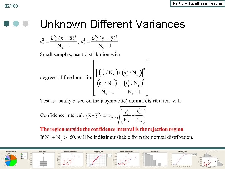 86/100 Part 5 – Hypothesis Testing Unknown Different Variances 