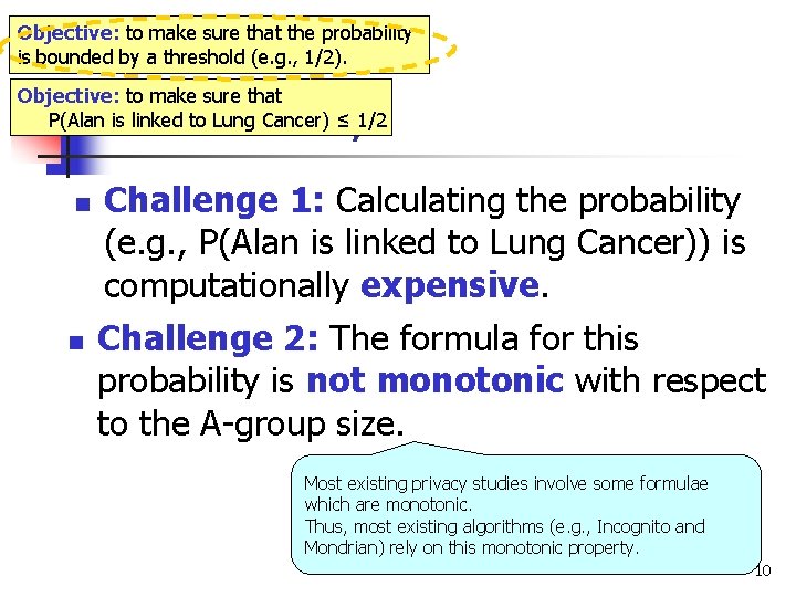 Objective: to make sure that the probability is bounded by a threshold (e. g.