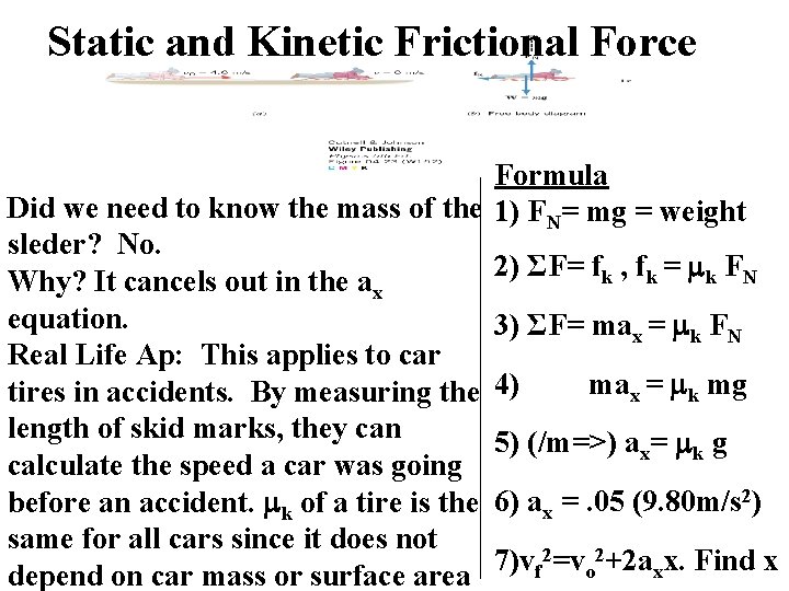 Static and Kinetic Frictional Force Formula Did we need to know the mass of