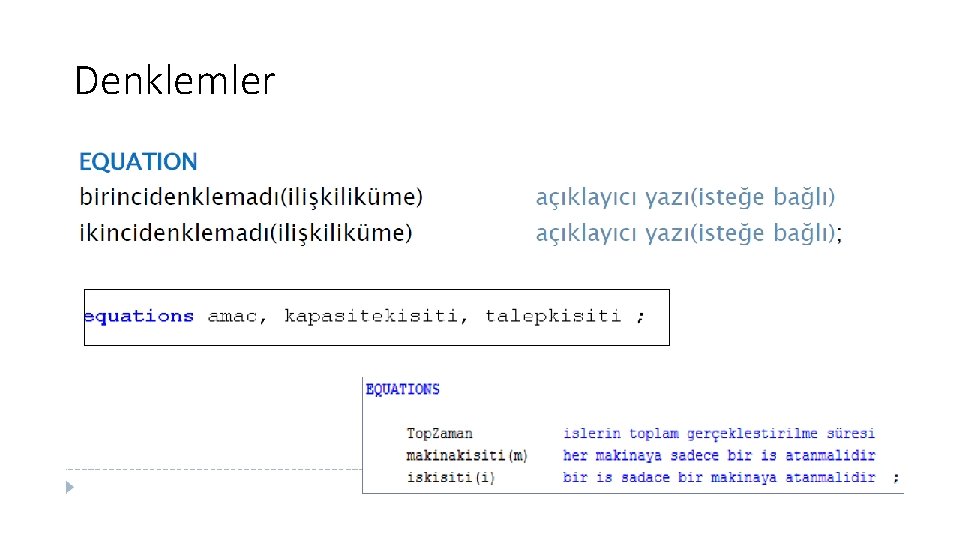 Denklemler 