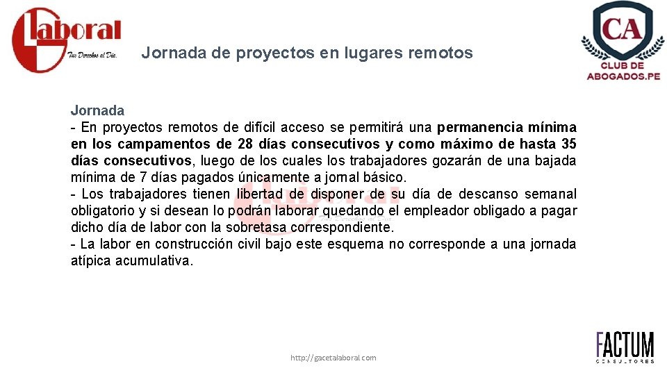 Jornada de proyectos en lugares remotos Jornada - En proyectos remotos de difícil acceso