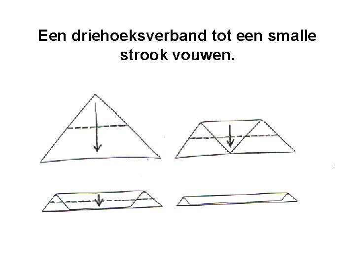 Een driehoeksverband tot een smalle strook vouwen. 