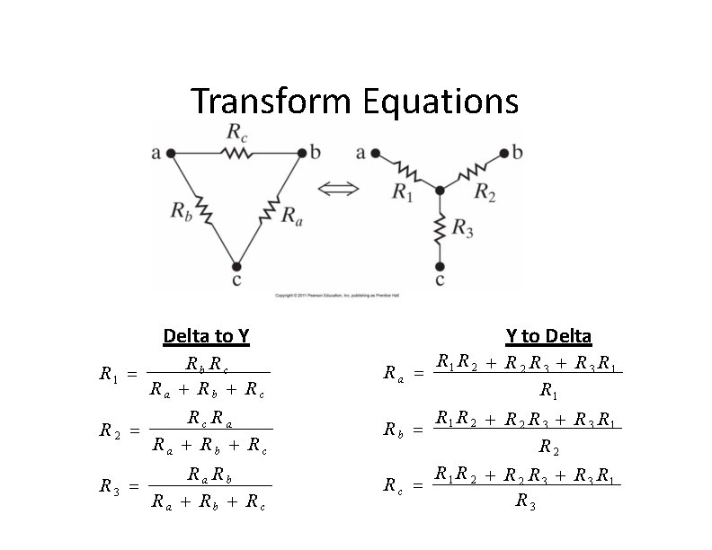 Transform Equations Delta to Y R 1 Rb Rc Ra Rb Rc Rc Ra