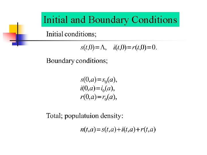 Initial and Boundary Conditions 