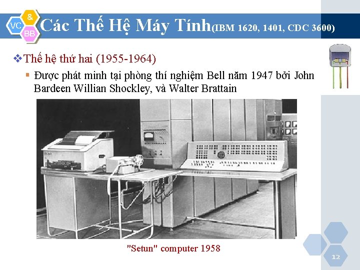 VC & BB Các Thế Hệ Máy Tính(IBM 1620, 1401, CDC 3600) v. Thế