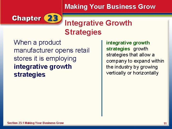 Making Your Business Grow Integrative Growth Strategies When a product manufacturer opens retail stores