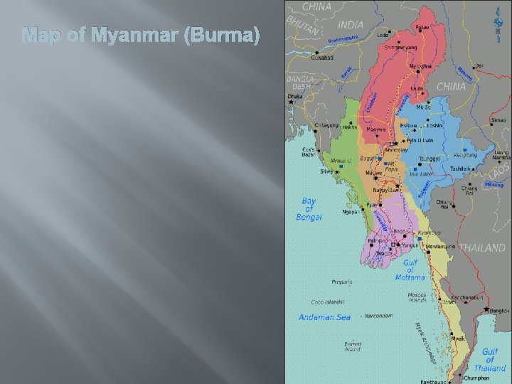 Map of Myanmar (Burma) 