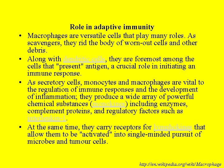  • • Role in adaptive immunity Macrophages are versatile cells that play many