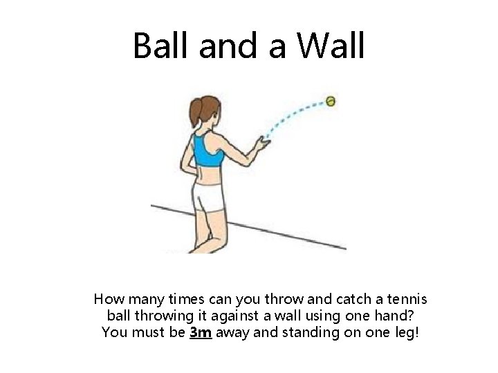 Ball and a Wall How many times can you throw and catch a tennis