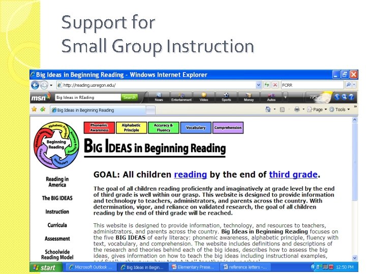 Support for Small Group Instruction 