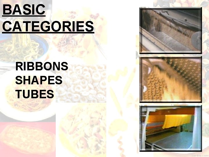 BASIC CATEGORIES RIBBONS SHAPES TUBES 