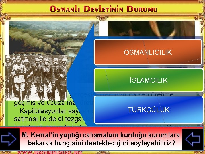 OSMANLICILIK İSLAMCILIK Sanayi İnkılabını gerçekleştiren Avrupa seri üretime geçmiş ve ucuza mal üretmeye başlamıştır.