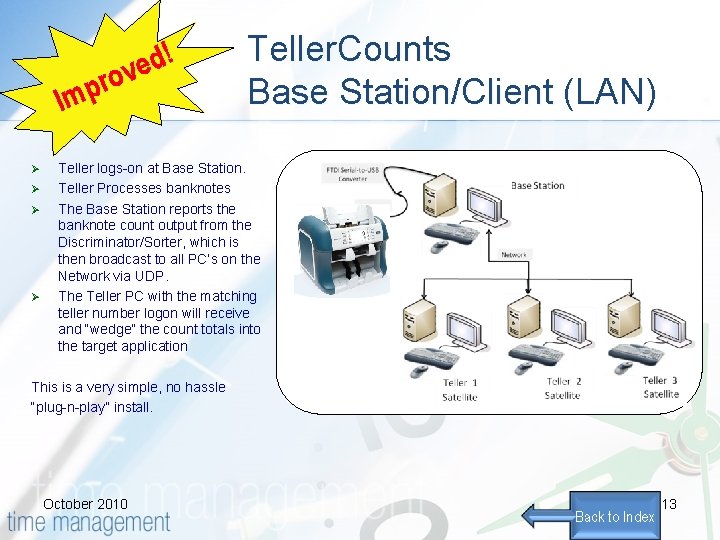 ! d e v o r p Im Ø Ø Teller. Counts Base Station/Client