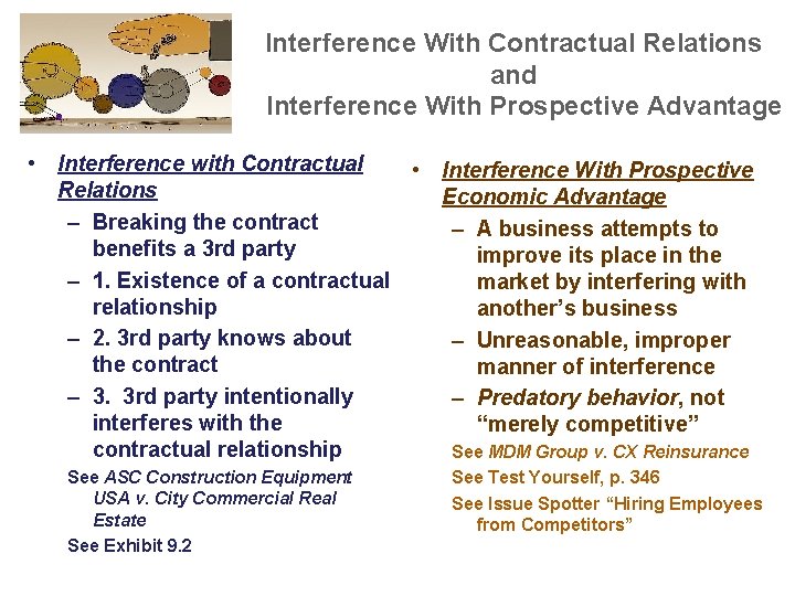 Interference With Contractual Relations and Interference With Prospective Advantage • Interference with Contractual •