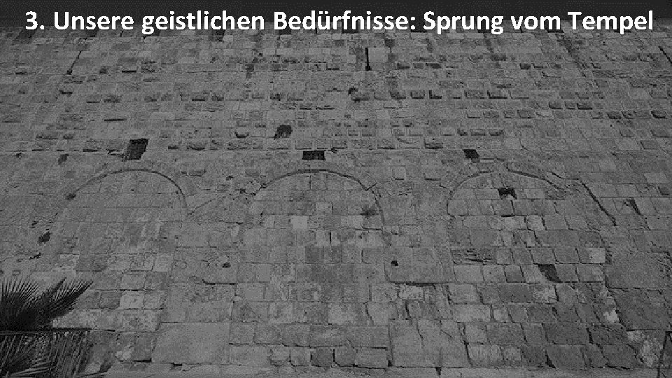 3. Unsere geistlichen Bedürfnisse: Sprung vom Tempel 3. Unsere geistlichen Bedürfnisse: Sprung vom Tempel
