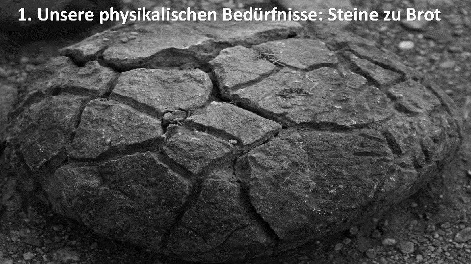 1. Unsere physikalischen Bedürfnisse: Steine zu Brot 1. Unsere physikalischen Bedürfnisse: Steine zu Brot