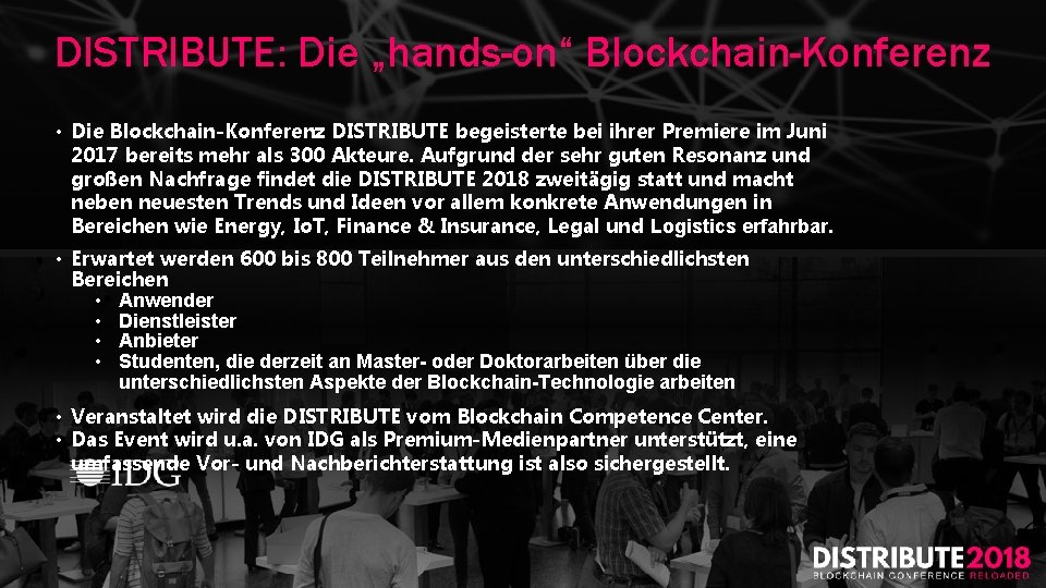 DISTRIBUTE: Die „hands-on“ Blockchain-Konferenz • Die Blockchain-Konferenz DISTRIBUTE begeisterte bei ihrer Premiere im Juni