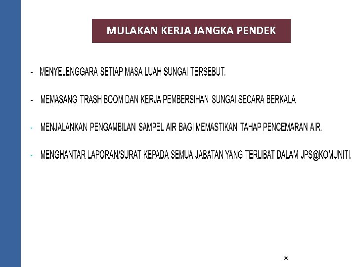 MULAKAN KERJA JANGKA PENDEK 36 MULAKAN KERJA JANGKA PENDEK 36