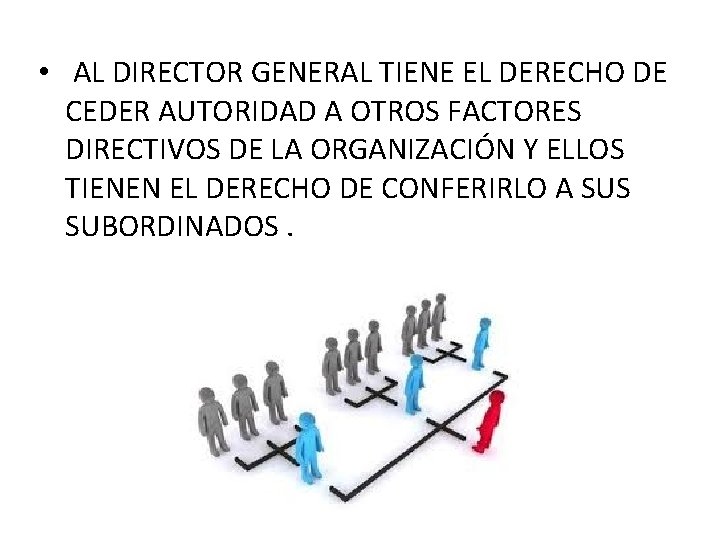  • AL DIRECTOR GENERAL TIENE EL DERECHO DE CEDER AUTORIDAD A OTROS FACTORES