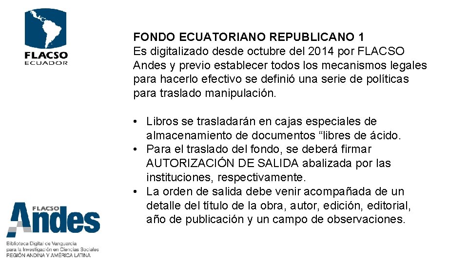 FONDO ECUATORIANO REPUBLICANO 1 Es digitalizado desde octubre del 2014 por FLACSO Andes y