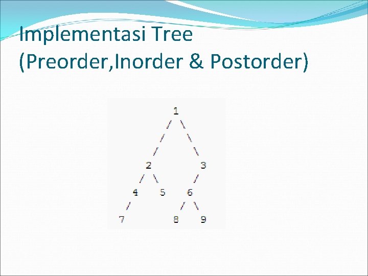 Implementasi Tree (Preorder, Inorder & Postorder) 