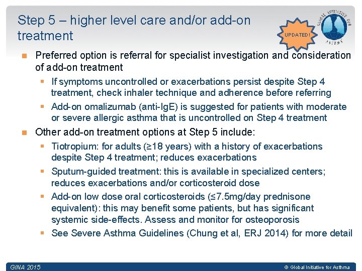 Step 5 – higher level care and/or add-on treatment UPDATED! Preferred option is referral