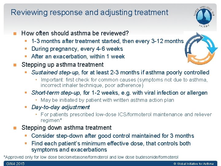 Reviewing response and adjusting treatment How often should asthma be reviewed? § 1 -3