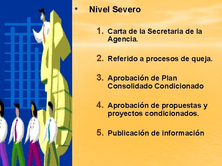  • Nivel Severo 1. Carta de la Secretaria de la Agencia. 2. Referido