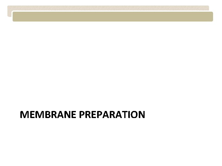 MEMBRANE PREPARATION 