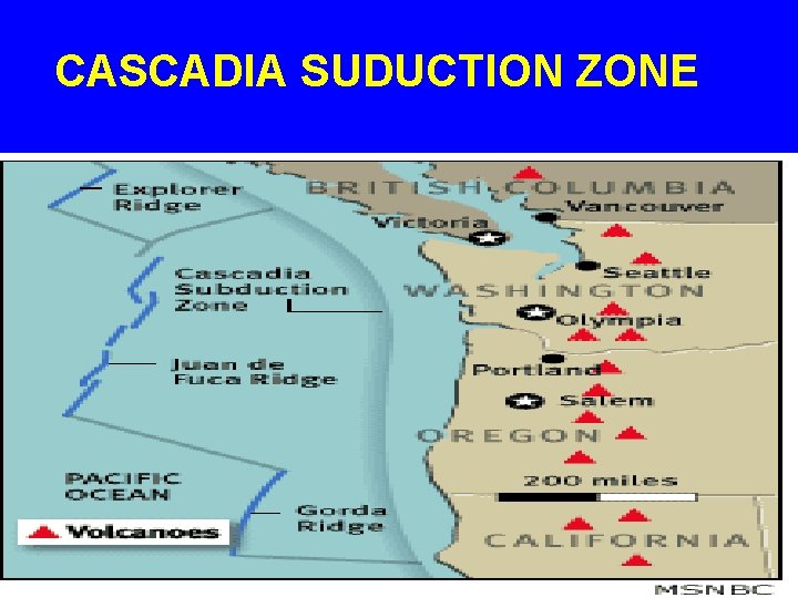 CASCADIA SUDUCTION ZONE 