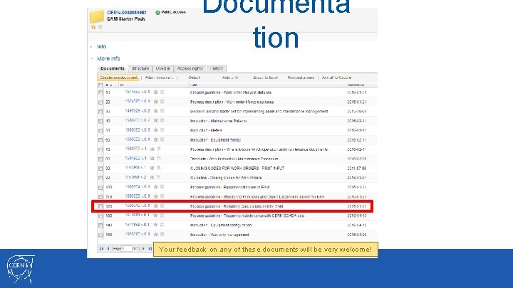 Documenta tion Your feedback on any of these documents will be very welcome! 