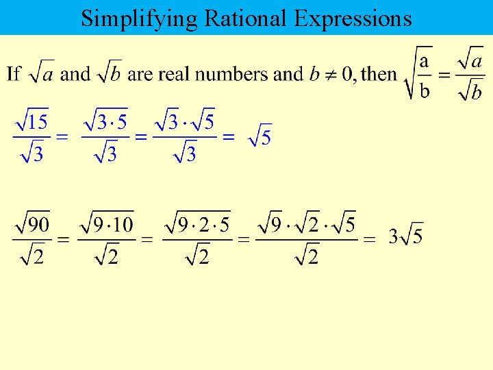 Simplifying Rational Expressions 