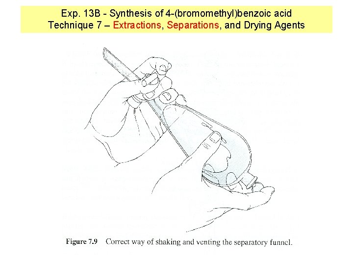 Exp. 13 B - Synthesis of 4 -(bromomethyl)benzoic acid Technique 7 – Extractions, Separations,