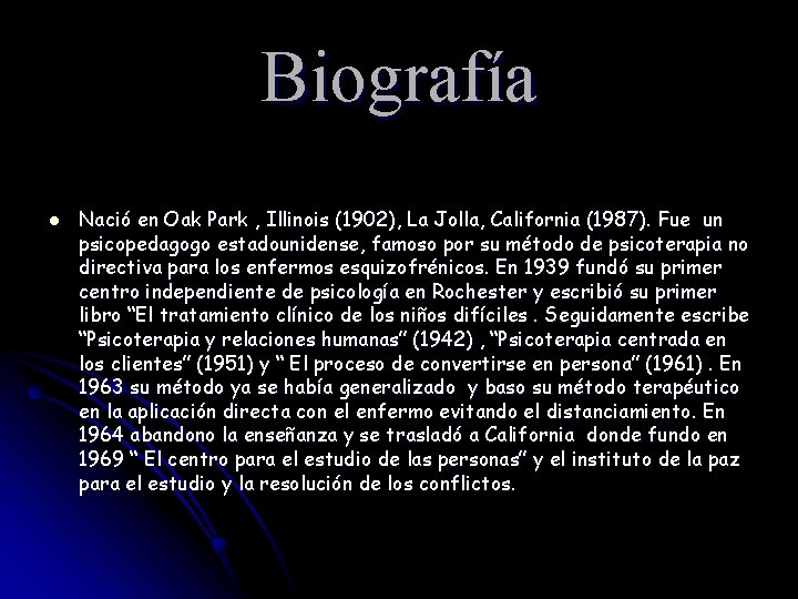 Biografía l Nació en Oak Park , Illinois (1902), La Jolla, California (1987). Fue