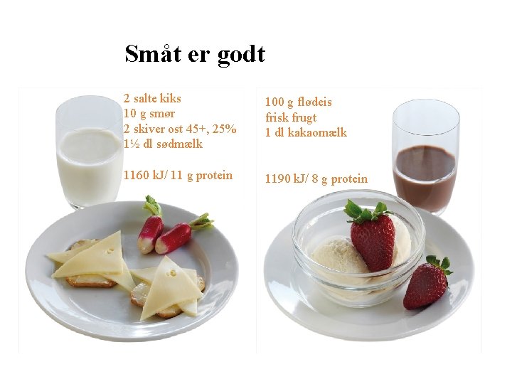 Småt er godt 2 salte kiks 10 g smør 2 skiver ost 45+, 25%