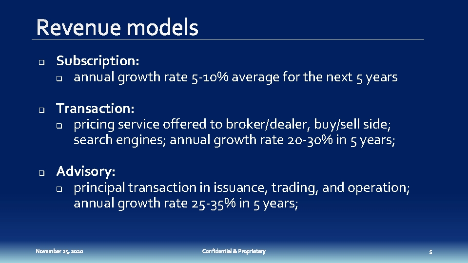 q q q Subscription: q annual growth rate 5 -10% average for the next