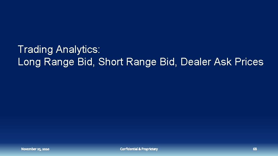 Trading Analytics: Long Range Bid, Short Range Bid, Dealer Ask Prices 