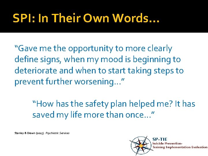 SPI: In Their Own Words… “Gave me the opportunity to more clearly define signs,