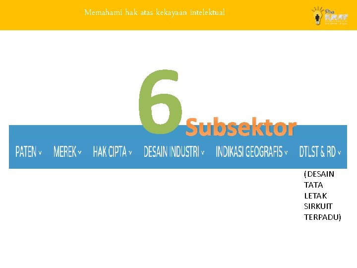 Memahami hak atas kekayaan intelektual 6 Subsektor (DESAIN TATA LETAK SIRKUIT TERPADU) 