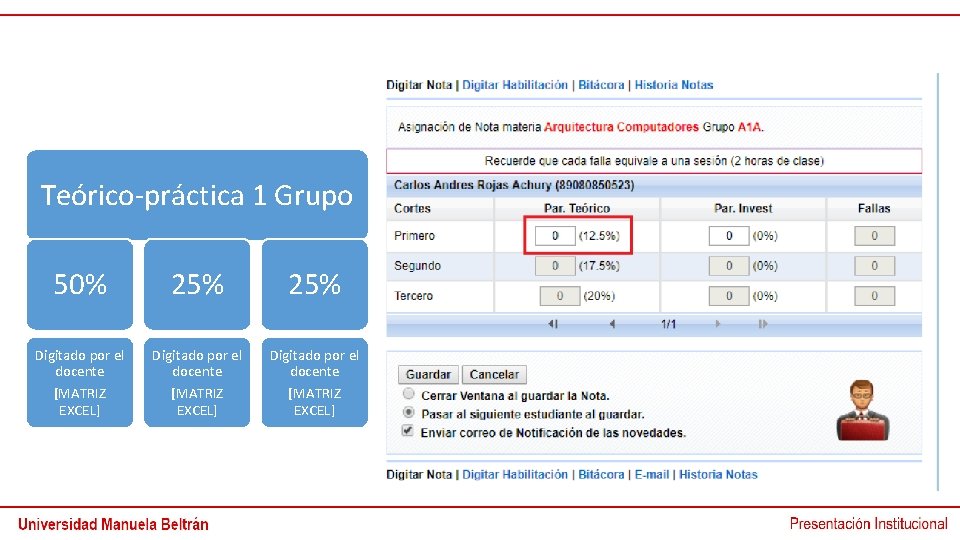 Teórico-práctica 1 Grupo 50% 25% Digitado por el docente [MATRIZ EXCEL] 