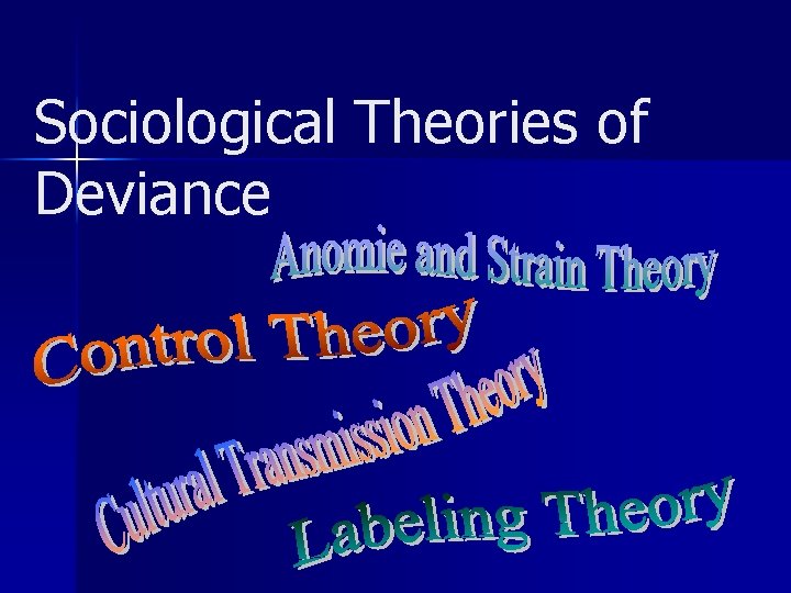 Sociological Theories of Deviance 