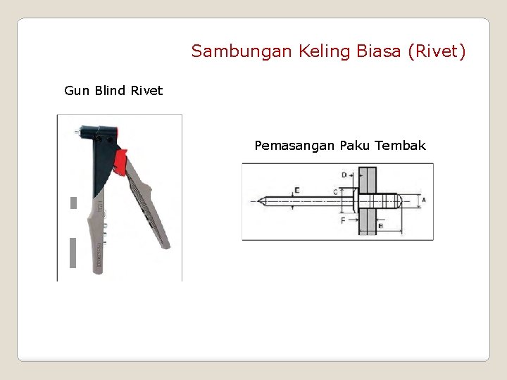 Sambungan Keling Biasa (Rivet) Gun Blind Rivet Pemasangan Paku Tembak 