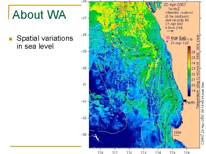 About WA n Spatial variations in sea level 