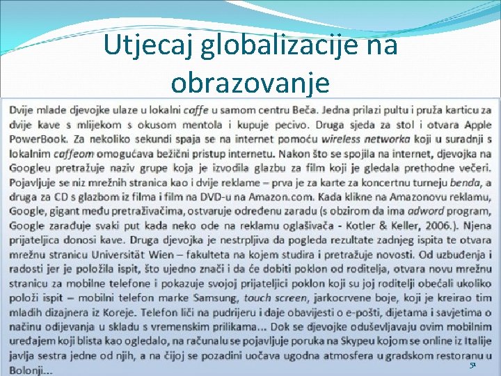 Utjecaj globalizacije na obrazovanje 51 